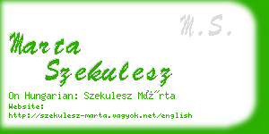 marta szekulesz business card